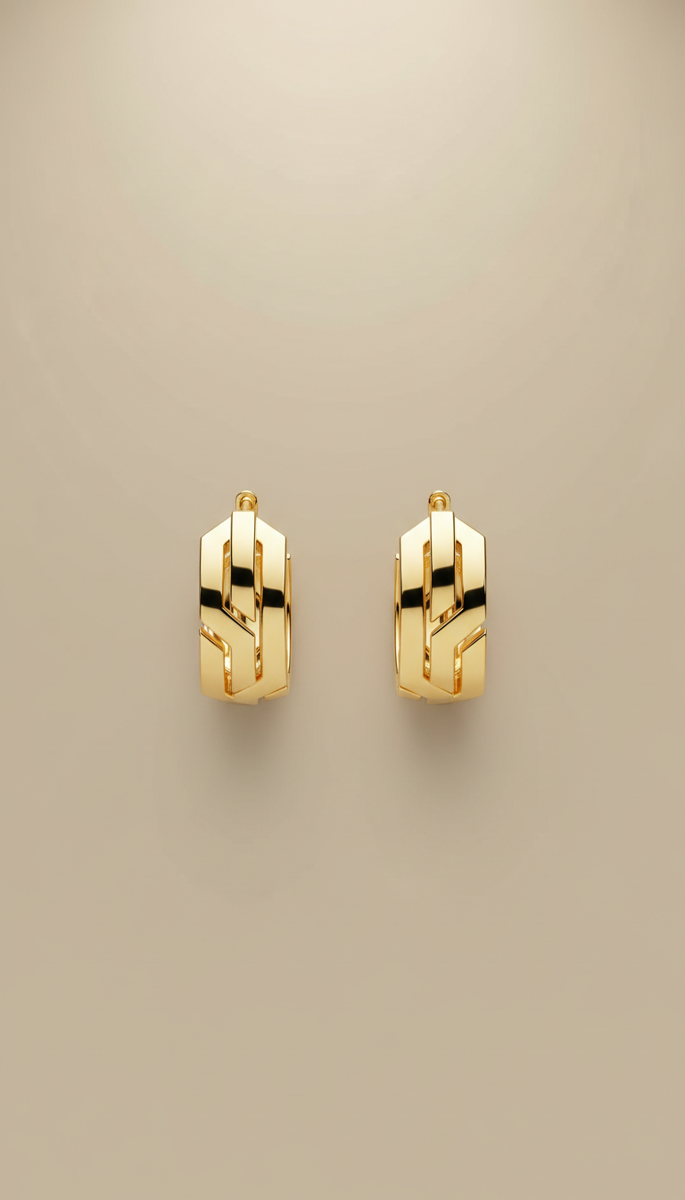Geometric Gold Hoop Earrings