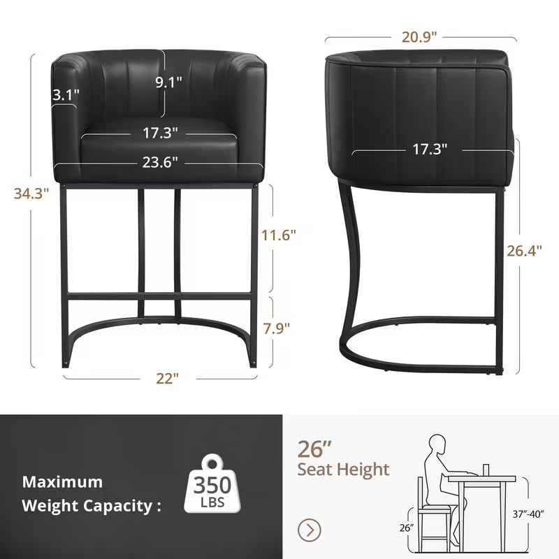 Tall Modern Barrel-Shaped Bar Stool