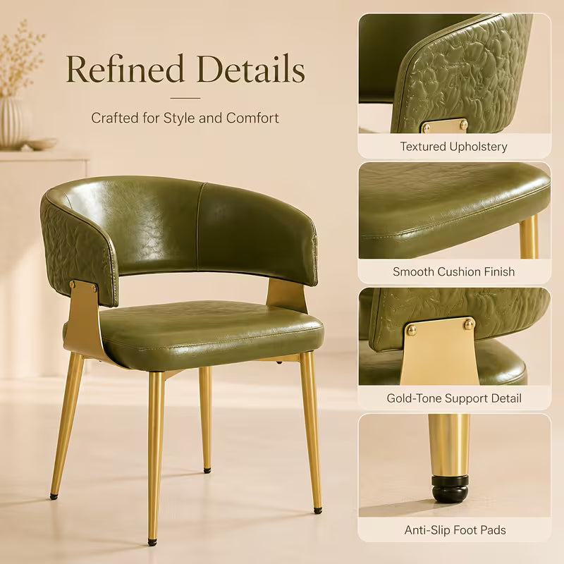 Curved Modern Upholstered Dining Chairs