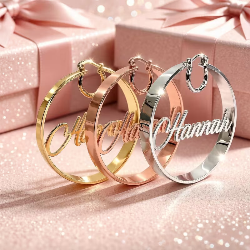 Name/Number Hoop Earrings