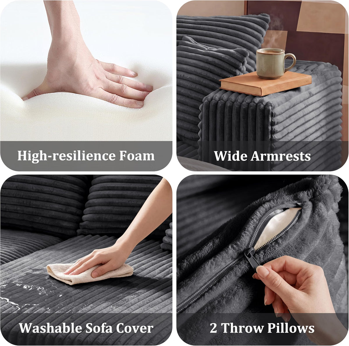 Boneless Modular Sectional Sofa, L Shaped Cloud Couch