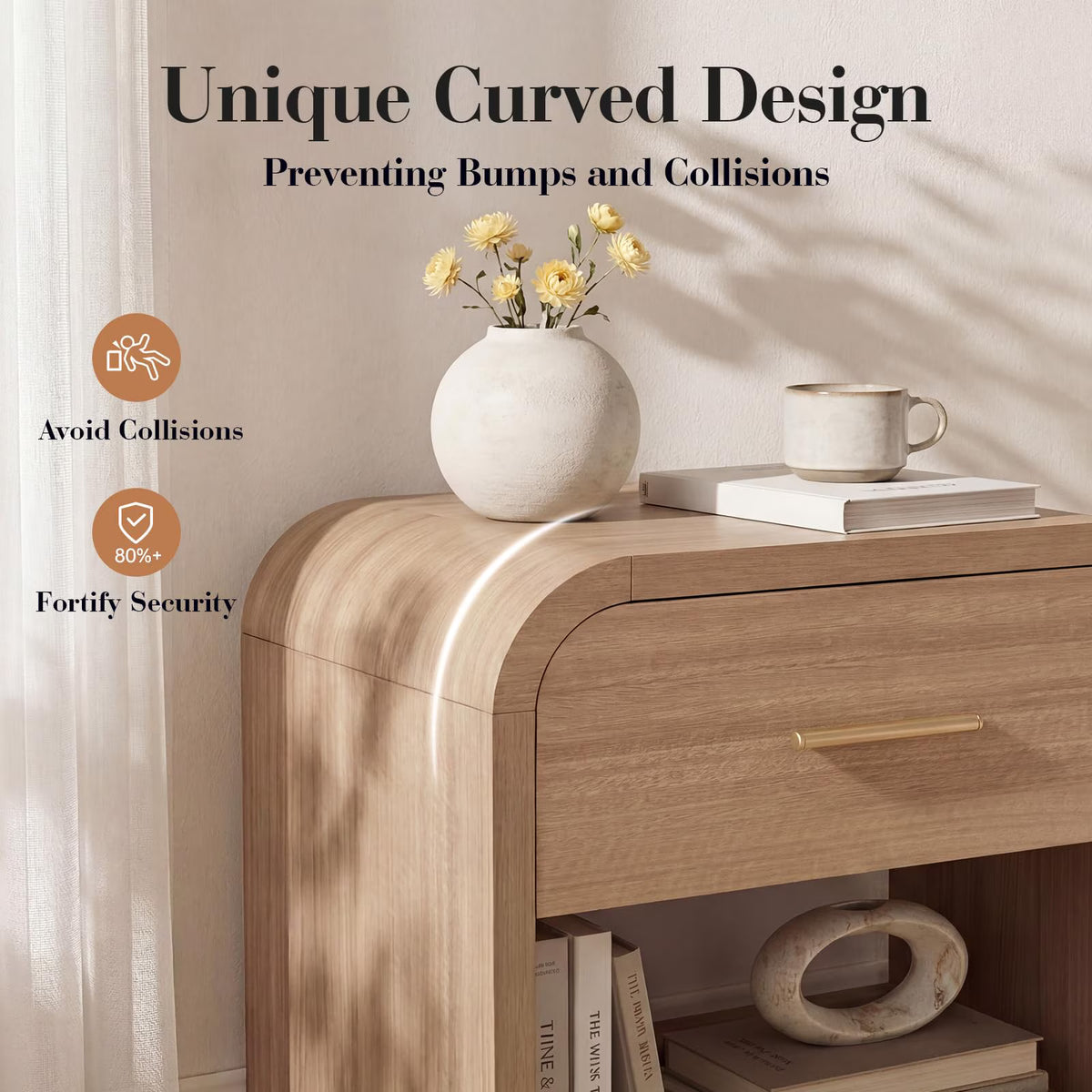 Open Storage Nightstand  Set of 2