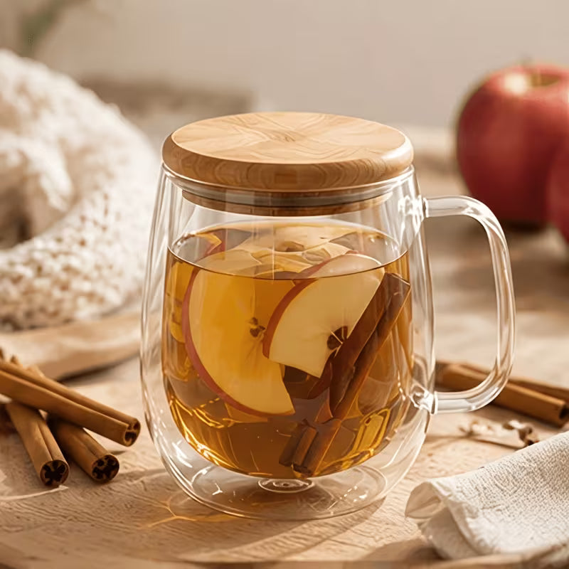 Double-Wall Glass Coffee & Tea Mugs with High Borosilicate Construction (Set of 4)