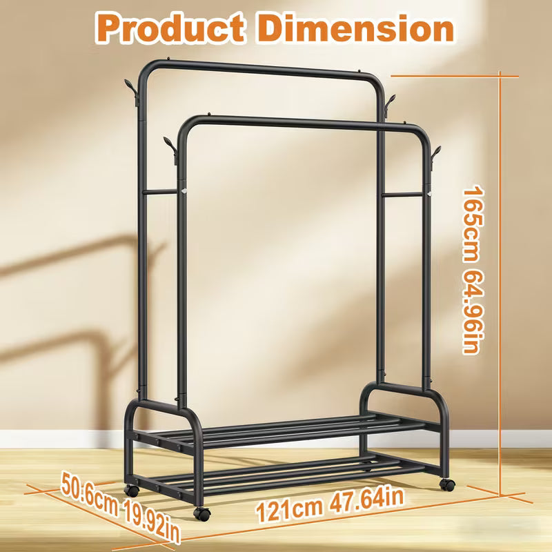 Metal Double Rodding Clothes Rack