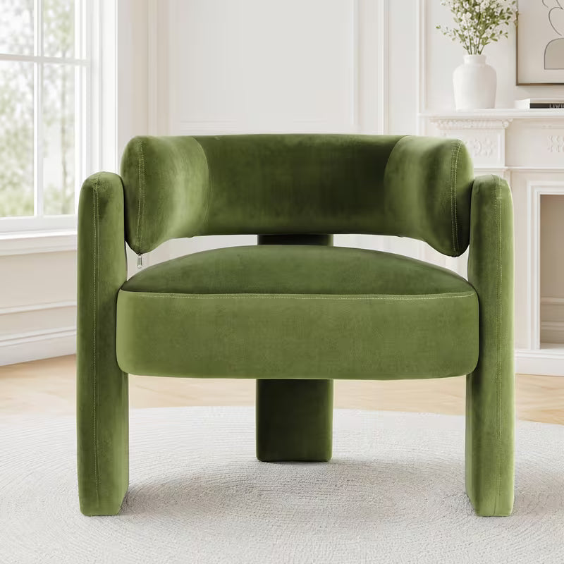 Jupe Velvet Curved Accent Chair
