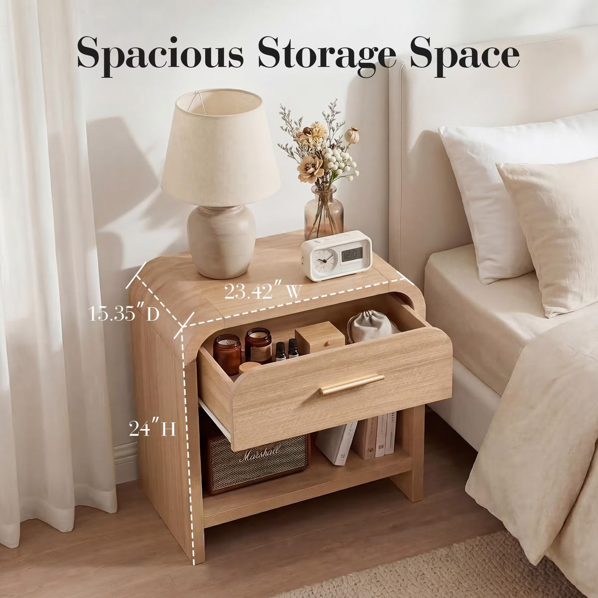 Open Storage Nightstand  Set of 2
