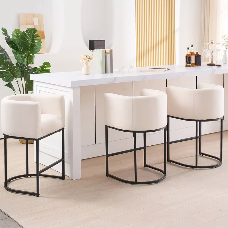 Tall Modern Barrel-Shaped Bar Stool