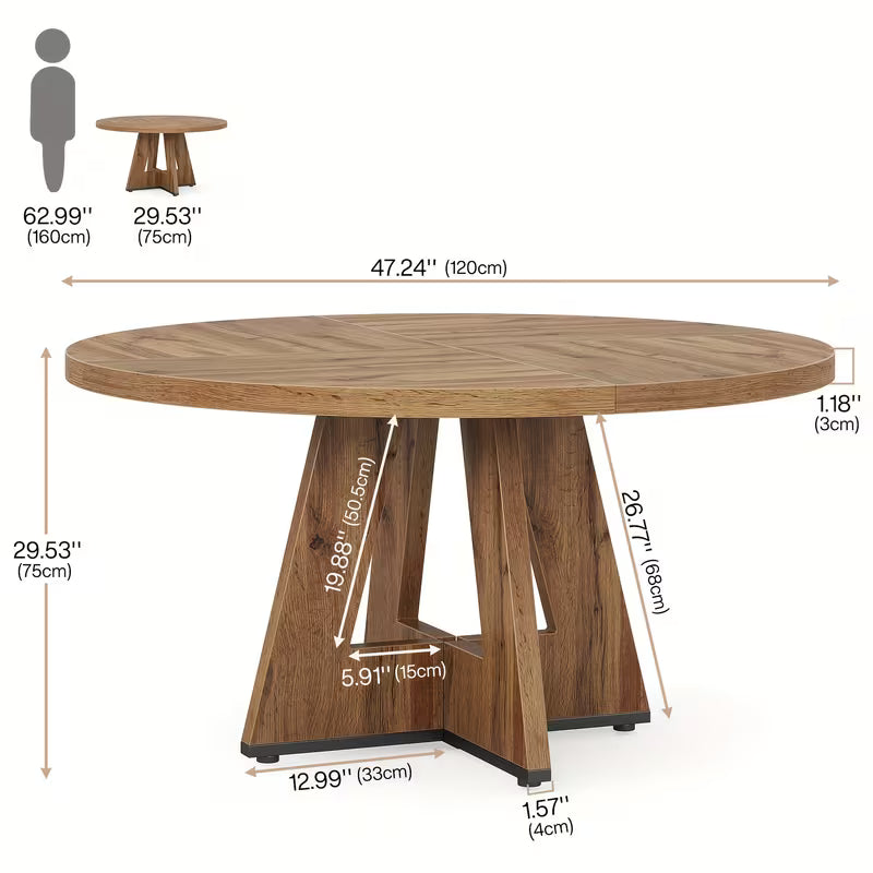 Elegant Round Dining Table Rustic