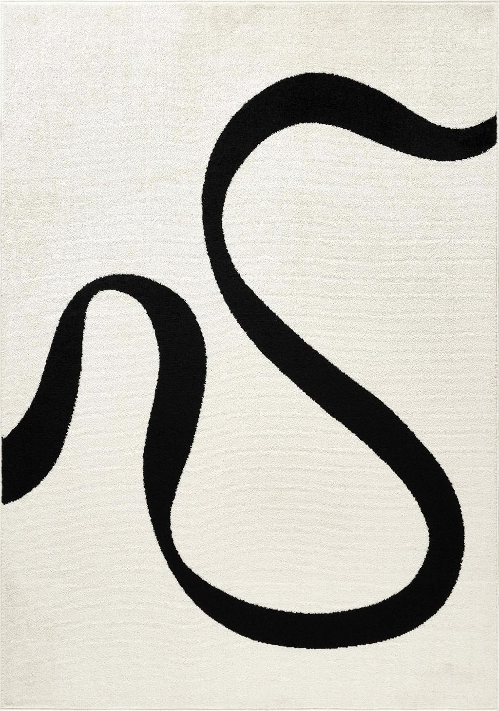 Geometric Black and Cream Area Rug