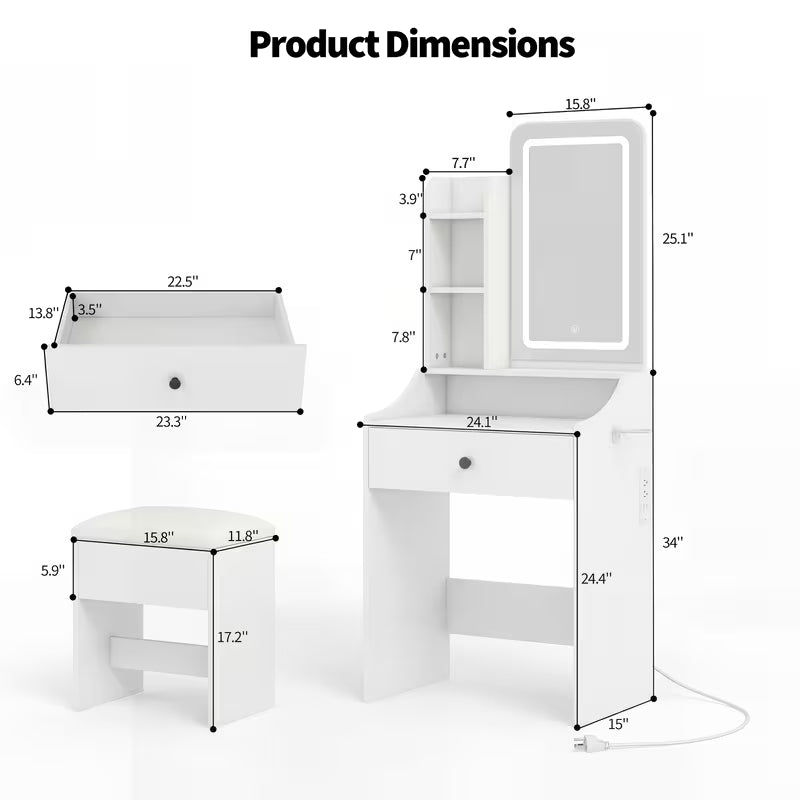 Makeup Vanity Desk with LED Lights