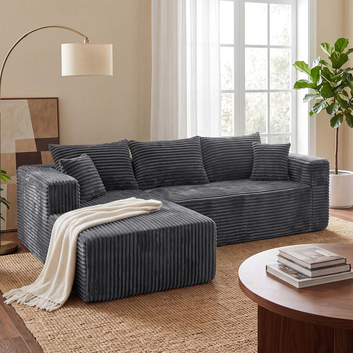 Boneless Modular Sectional Sofa, L Shaped Cloud Couch