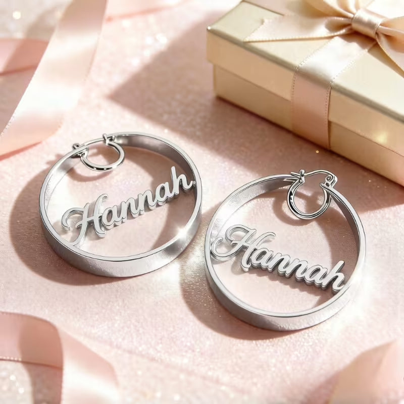 Name/Number Hoop Earrings