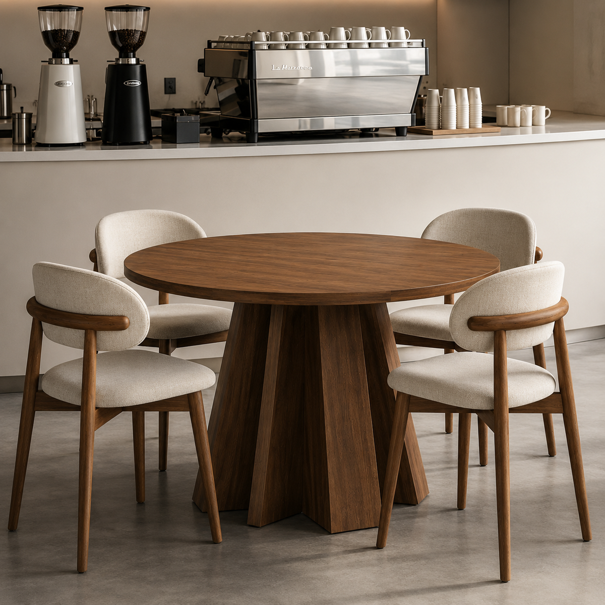 Elegant Set Of Modern Ergonomic Curved Chairs