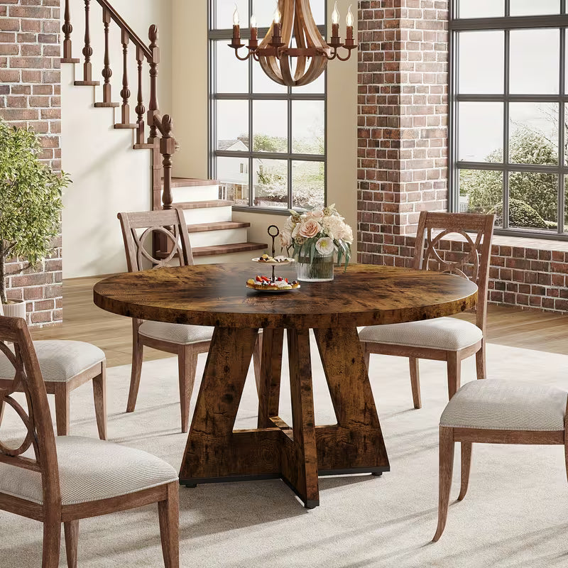 Elegant Round Dining Table Rustic