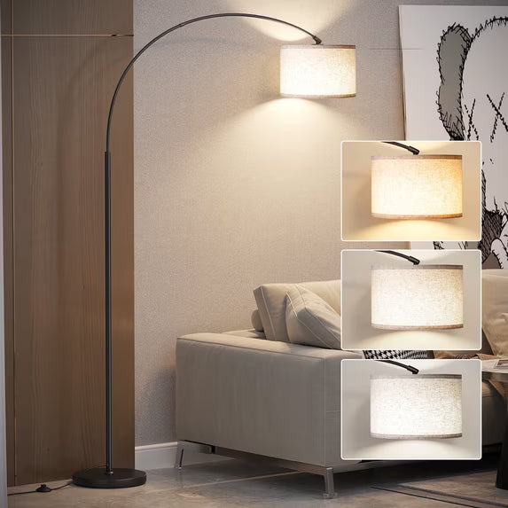 Luxe Modern Black Arc Floor Lamp