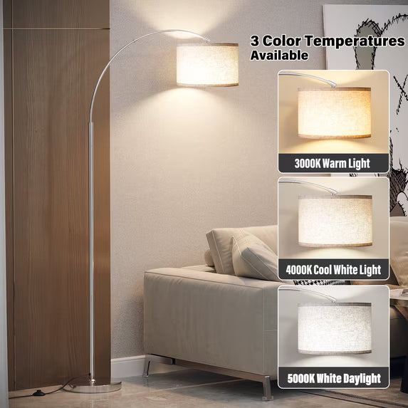 Luxe Modern Black Arc Floor Lamp