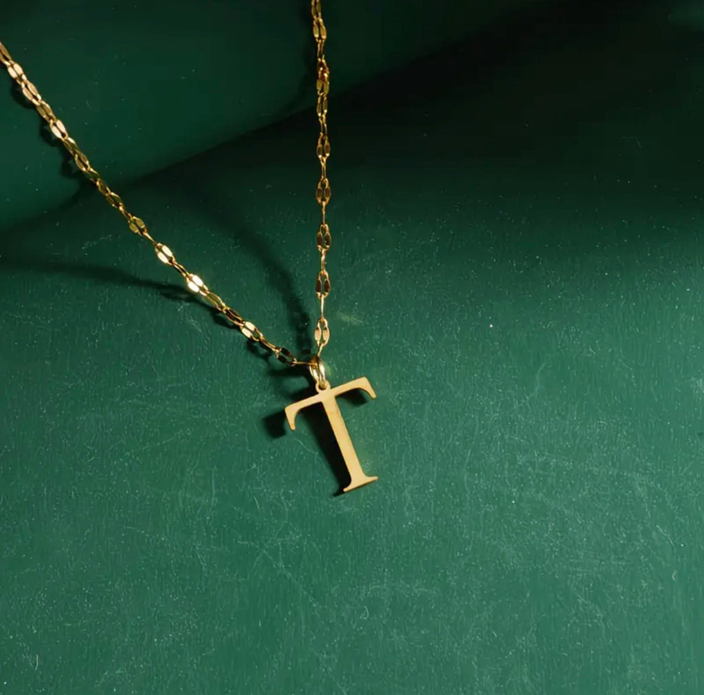 18K Golden-plated Necklace with 26 Letters A-Z Pendant