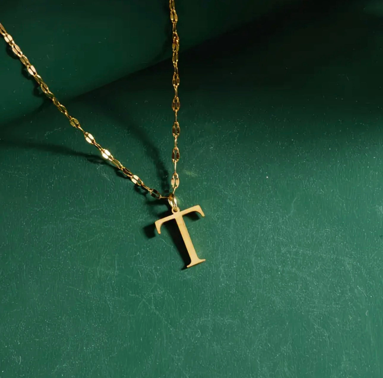 18K Golden-plated Necklace with 26 Letters A-Z Pendant