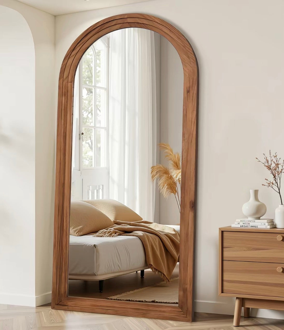 Wood Arched Mirror