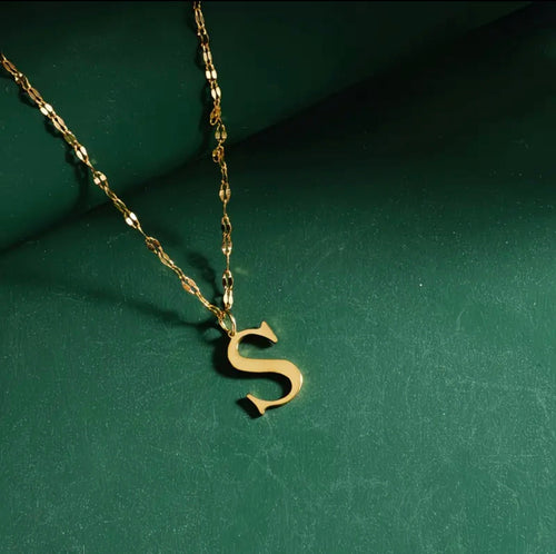 18K Golden-plated Necklace with 26 Letters A-Z Pendant