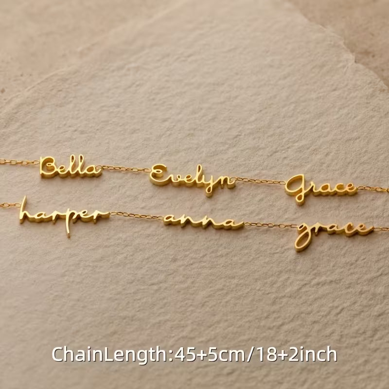 Gold Plated Multi-Name Necklace