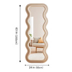 Irregular Fabric Wrapped Mirror
