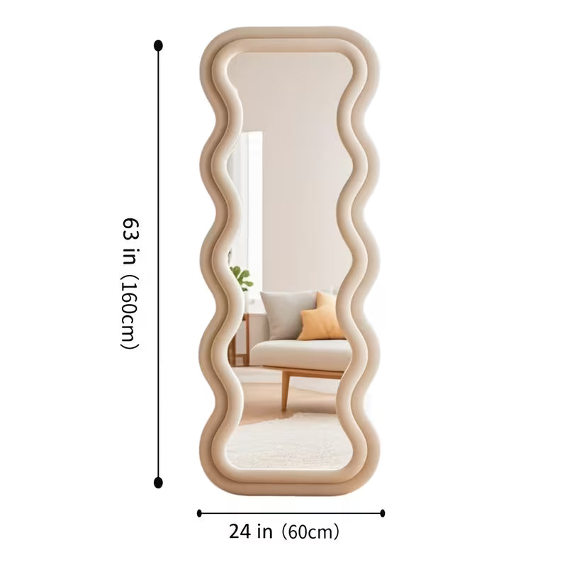 Irregular Fabric Wrapped Mirror
