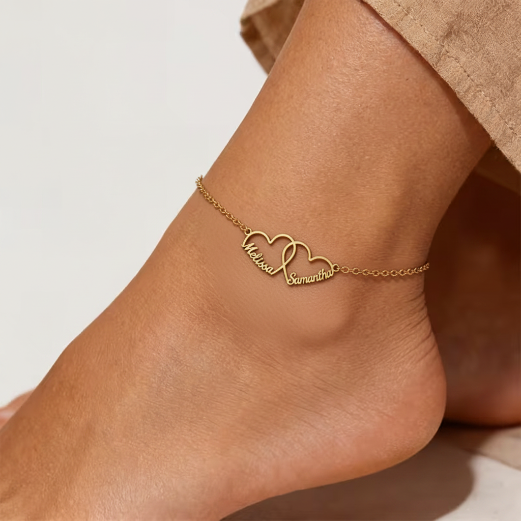 1-3 Name Heart Anklet