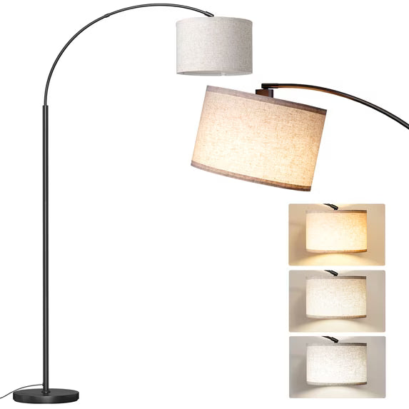 Luxe Modern Black Arc Floor Lamp