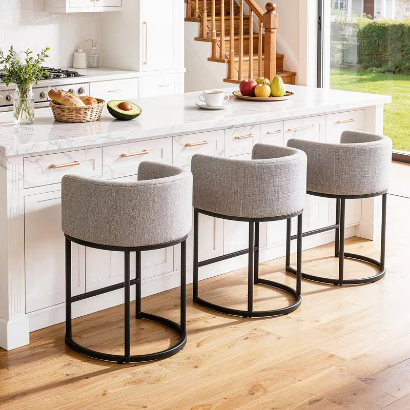 Tall Modern Barrel-Shaped Bar Stool