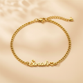 Personalized Name Anklet Stainless Steel Cuban Chain