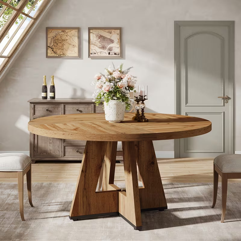 Elegant Round Dining Table Rustic