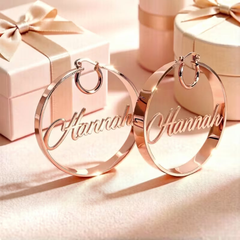 Name/Number Hoop Earrings