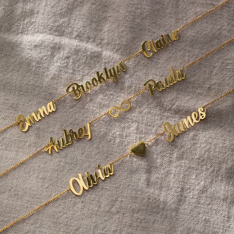 18K Gold Plated Multi-Name Necklace (2 Names)