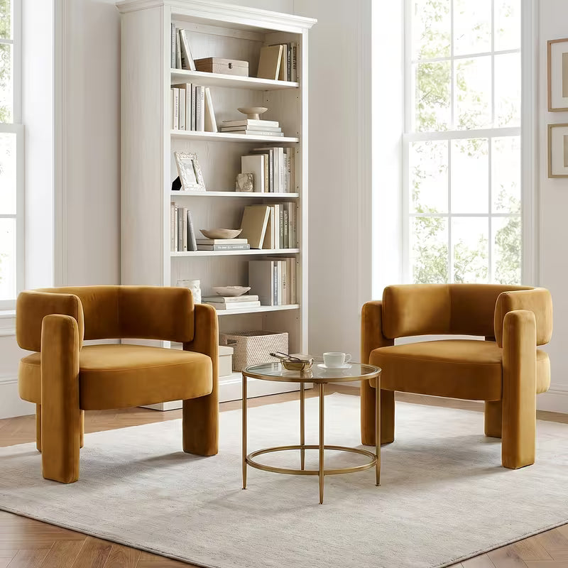 Jupe Velvet Curved Accent Chair