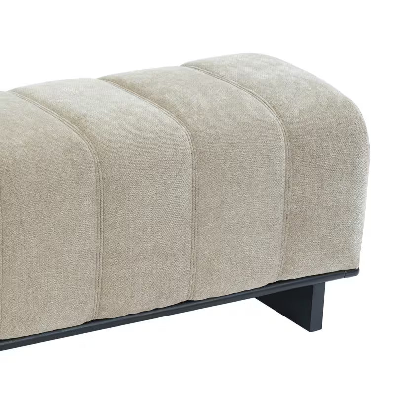 Oatmeal Chenille Bench Bench