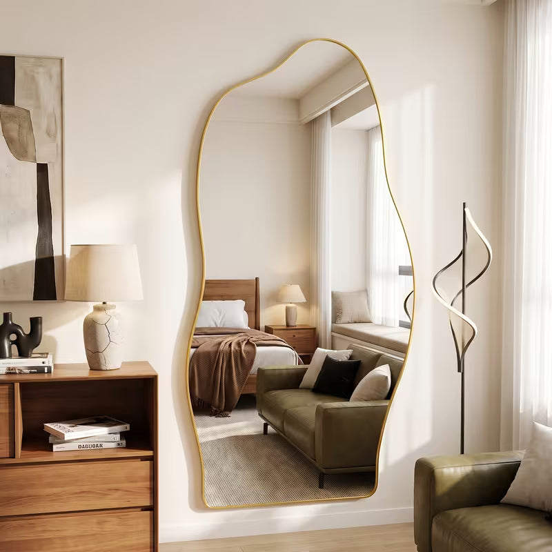 Nova Irregular Floor Mirror Black
