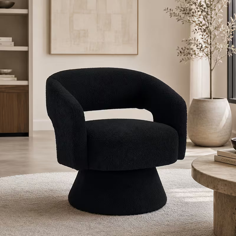 360 Swivel Barrel Velvet Accent Chair
