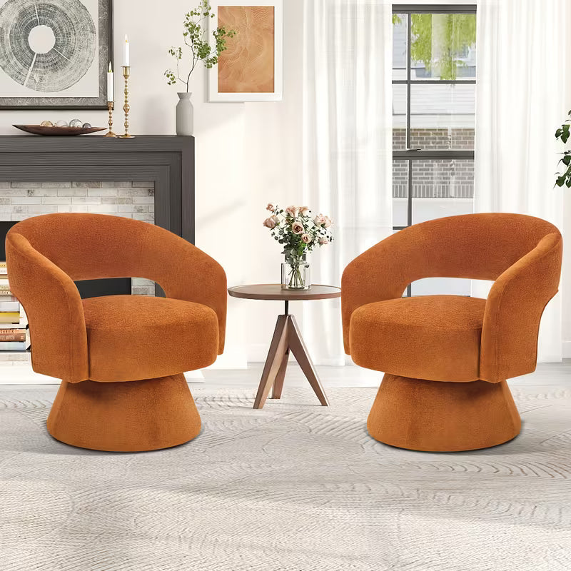 360 Swivel Barrel Velvet Accent Chair
