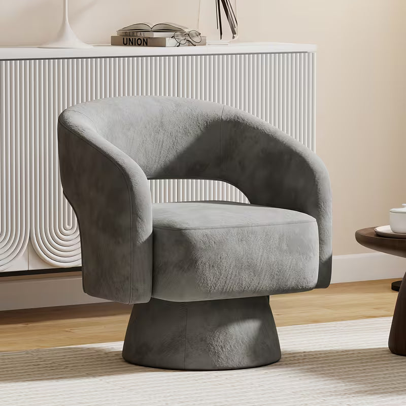 360 Swivel Barrel Velvet Accent Chair