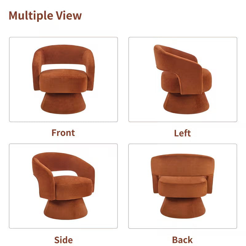 360 Swivel Barrel Velvet Accent Chair