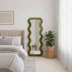 Irregular Fabric Wrapped Mirror
