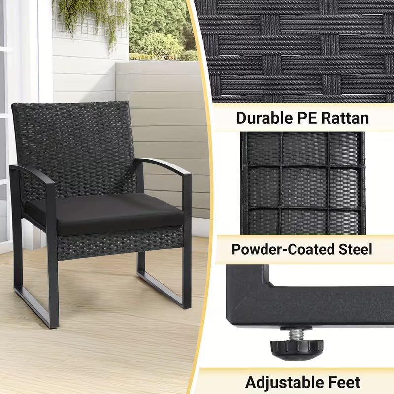 3pcs Rattan Bistro Set