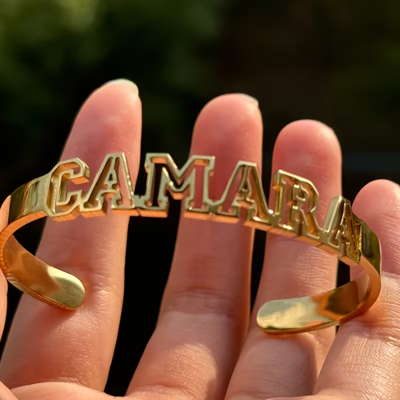 Open Cuff Bracelet with Custom Name