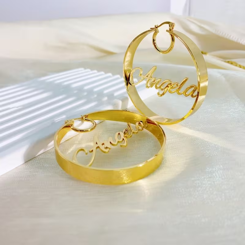 Name/Number Hoop Earrings