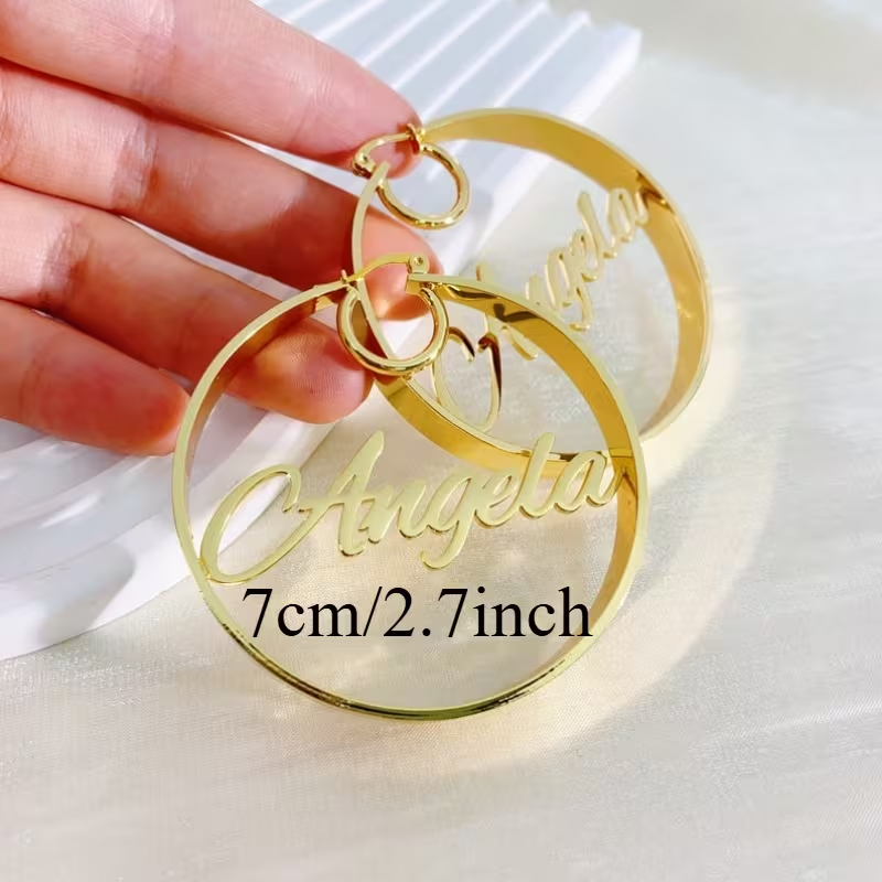 Name/Number Hoop Earrings