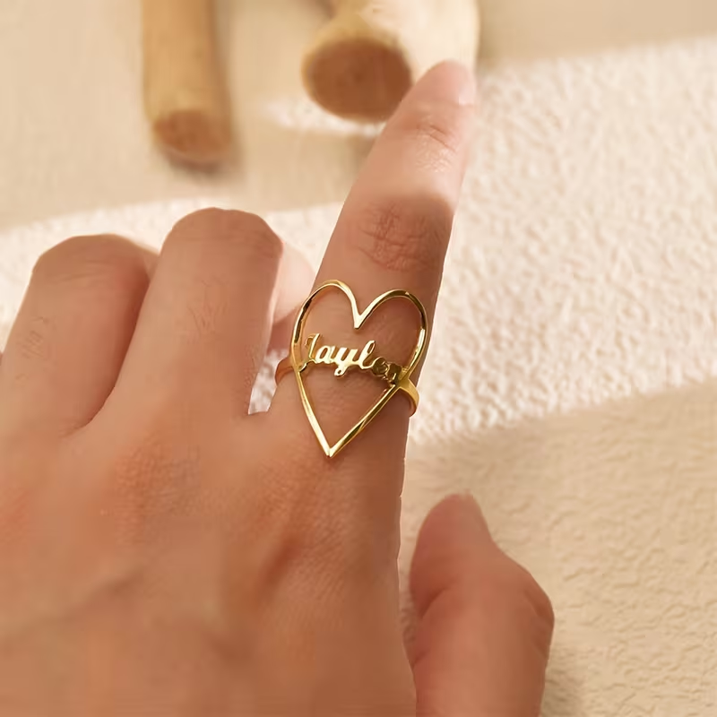 Gold Long Heart