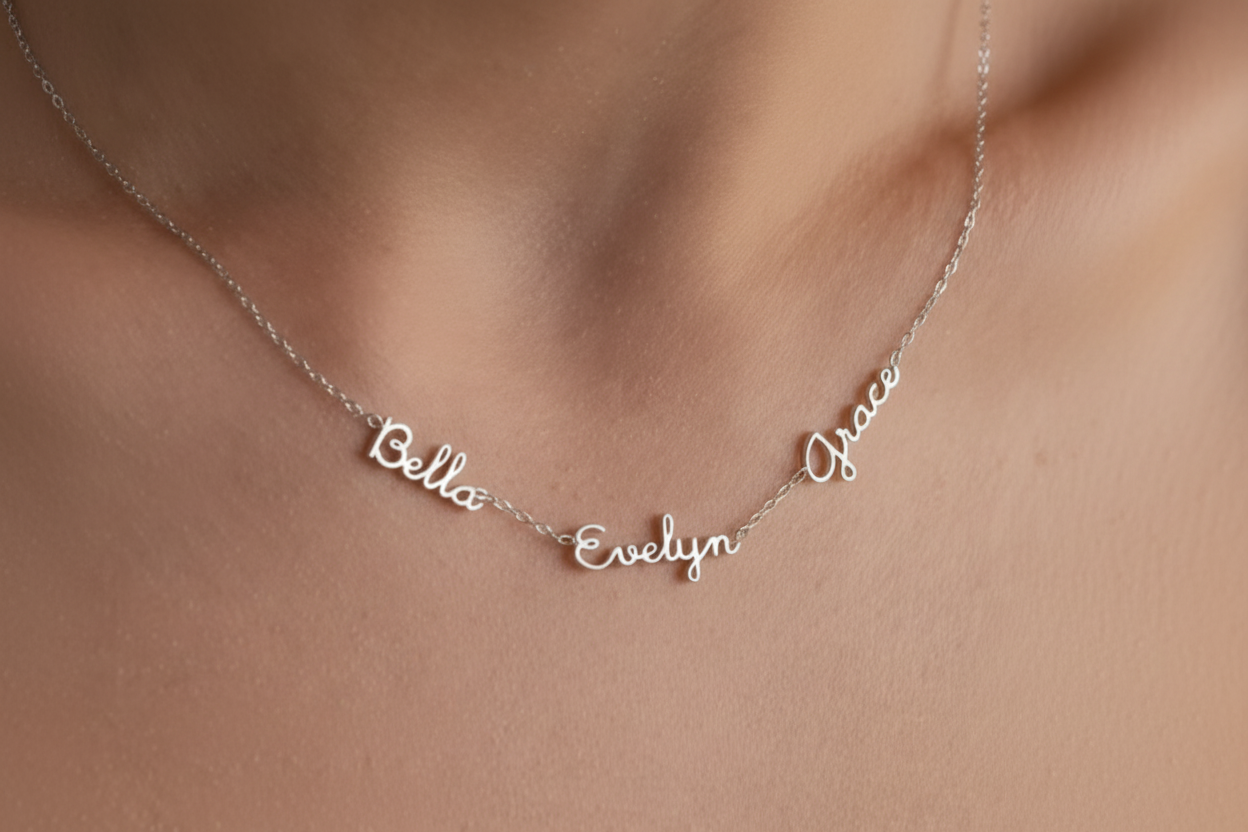1-3 layer Gold Plated Multi-Name Necklace