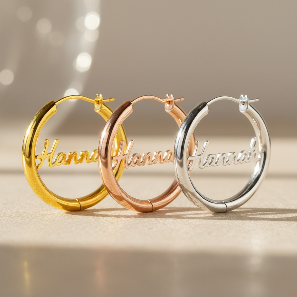 Name/Number Hoop Earrings