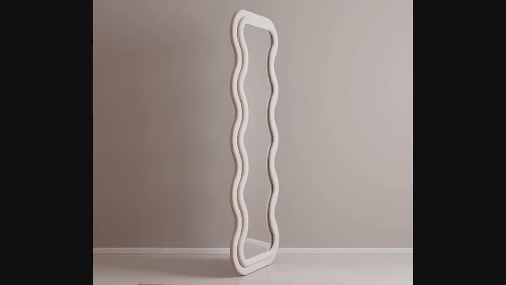 Irregular Fabric Wrapped Mirror
